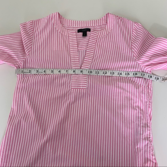 J Crew Striped Bell Sleeve Popover Top Sz 2 - Picture 8 of 11